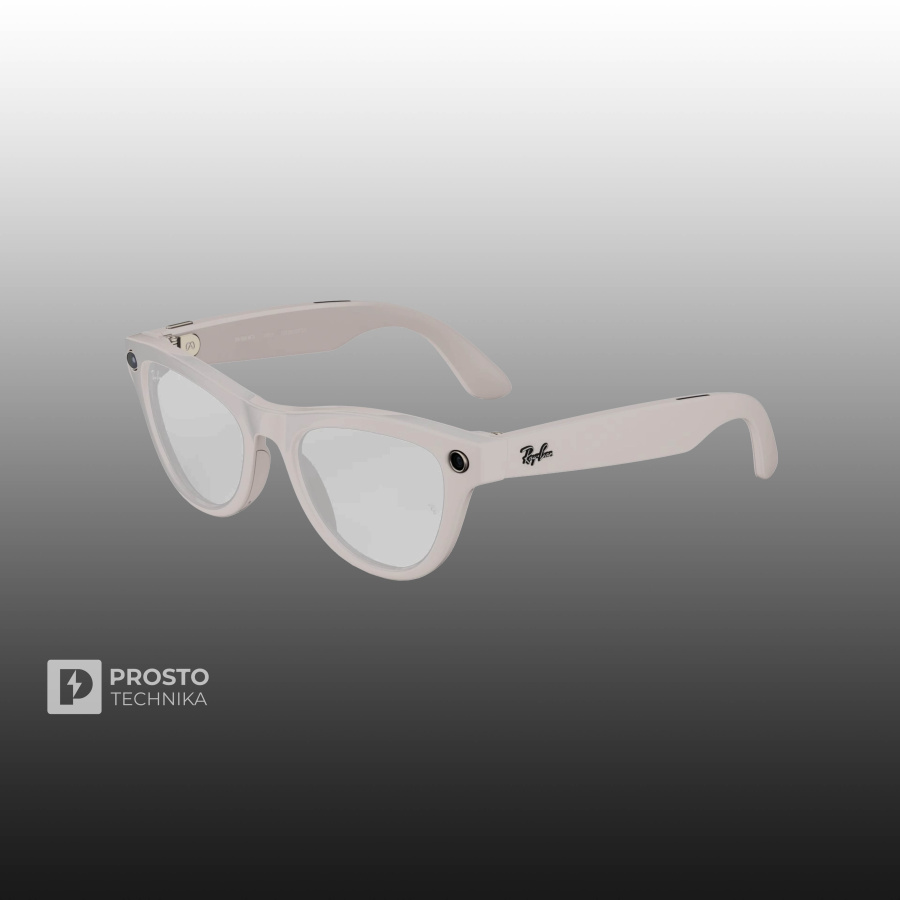 Ray-Ban Skyler (Gen 2) Глянцевый Мелово-Серый с Прозрачно-Сапфировыми линзами